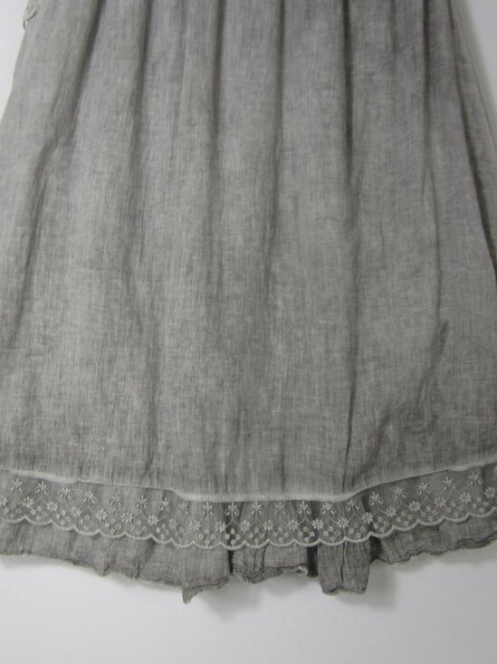 Unbranded Womens Small Washed Gray Flare Layered Skirt Lace Ruffle Bohemian - Picture 7 of 10
